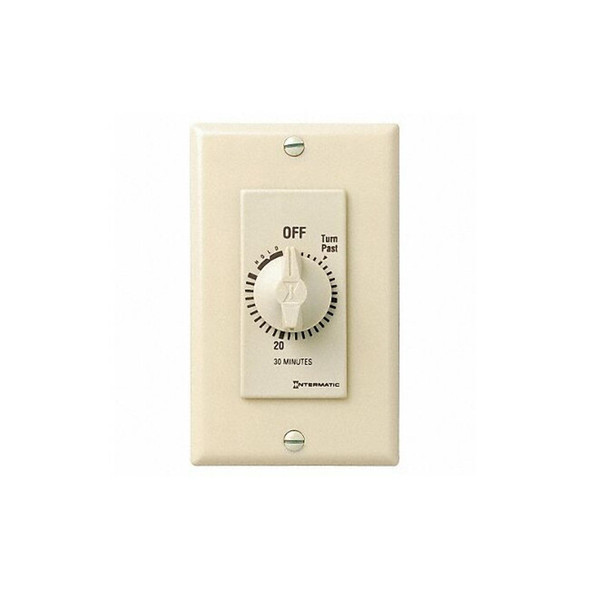 Intermatic Spring-Wound Timer, Ivory, 277V AC FD30MH Intermatic Spring-Wound Timer, Ivory, 277V AC FD30MH