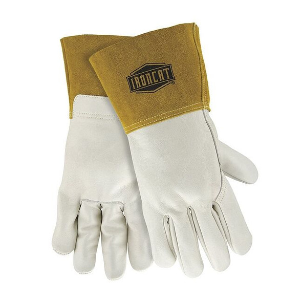 Ironcat Welding Gloves, Gauntlet Cuff, Wing Thumb, A Cowhide, XL, 12 PK 6010/XL