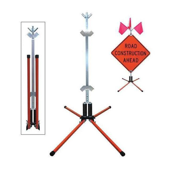 Dicke Sign Stand,Steel,84 in Maximum Mast H STF18-RGB
