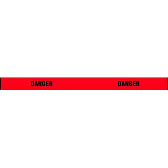 Barricade Tape, Danger, Red, 2 in Wide x 180 ft Length, Vinyl, 4 mil