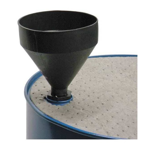 Funnel King Drum Funnel, 9.25 in H, Black, Polyethylene, OD-2-1/4in 32410