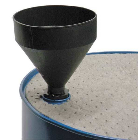 Funnel King DrumFunnel,9.25inH,Black,Polyethylene, OD-2-1/4in 32410