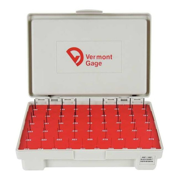 Vermont Gage Black Ox-Coated Pin Gauge Set,Dim Type " 901200100