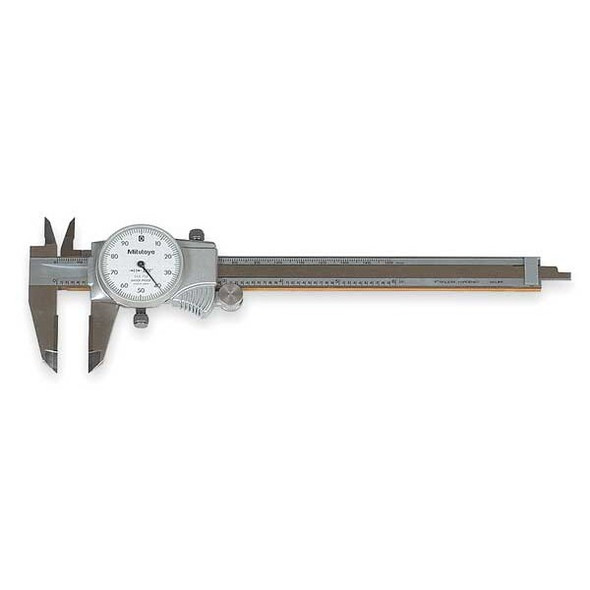 Mitutoyo Dial Caliper,0-6 In,Carbide Jaws 505-738