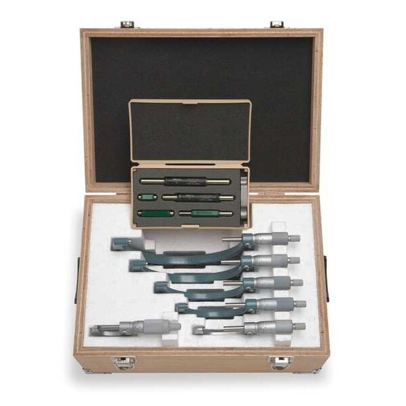 Mitutoyo Micrometer Set,0 to 6 In,0.0001 In,6 Pc 103-907-40