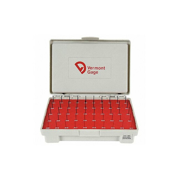 Vermont Gage Pin Gage Set,Minus,0.011-0.060 In,Black 901200200