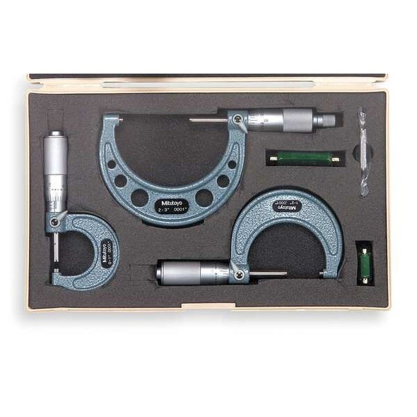 Mitutoyo Micrometer Set,0-3 In 103-922