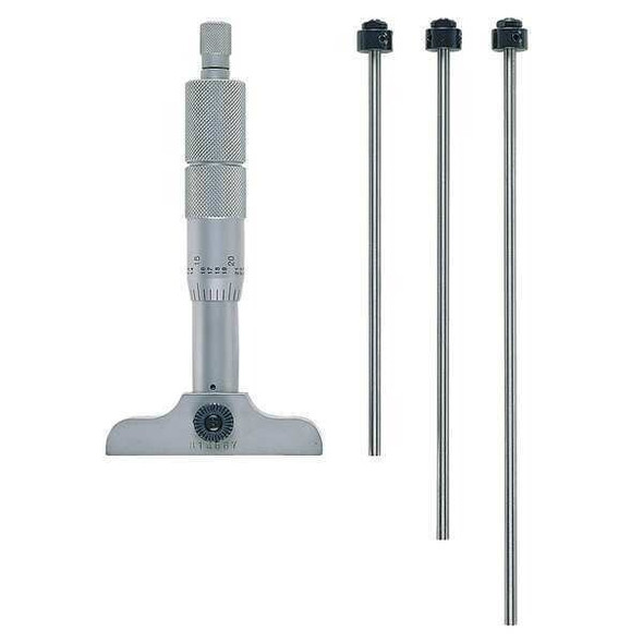 Mitutoyo Depth Micrometer,0 to 4" 129-127