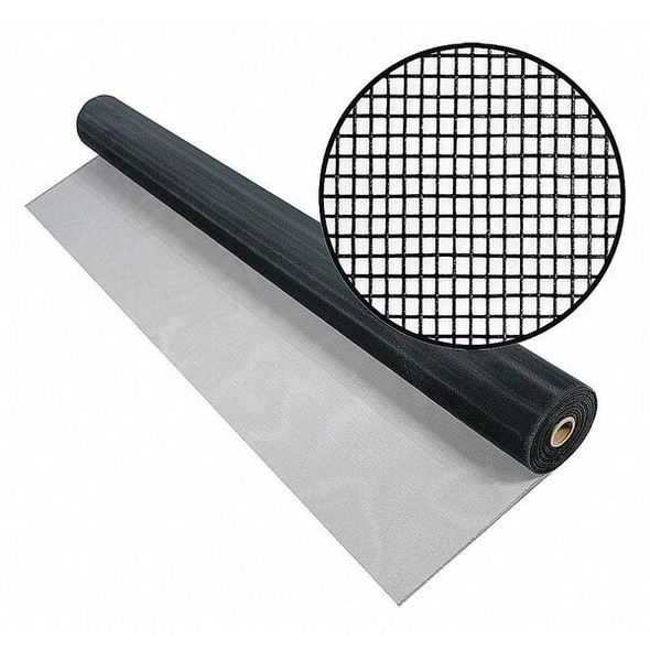 Replacement Screen, Aluminum, 48 in W, 100 ft L, 0.011 in Wire Dia, Charcoal