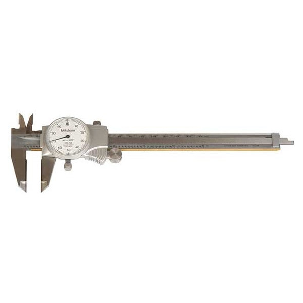 Mitutoyo Dial Caliper, 6In, 0.100/Rev, Carbide 505-736