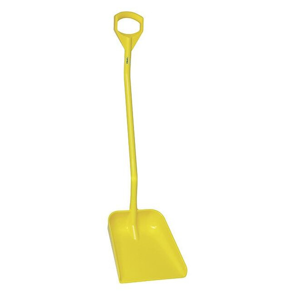 Ergonomic Square Point Shovel, Polypropylene Blade, 51.2 in L, Yellow