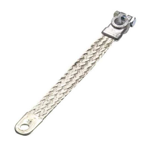 Grote Battery Ground Strap, 2 ga., 3/8 In., Bolt, Length: 9 in 84-9239