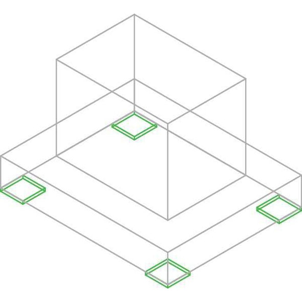 Airloc Vibe Iso Pad 8 In x 8 In,PK4 B100