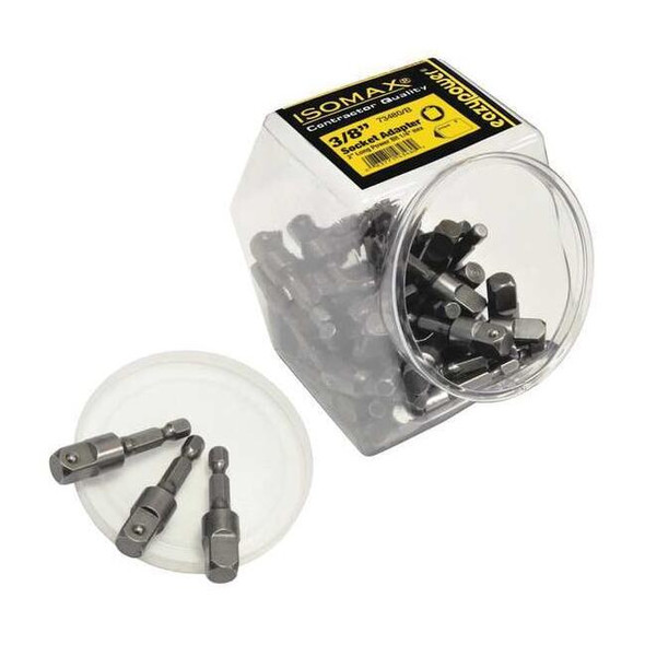 Eazypower Socket Adapter,1/4 Hex, 3/8 Sq,2", PK50 00480