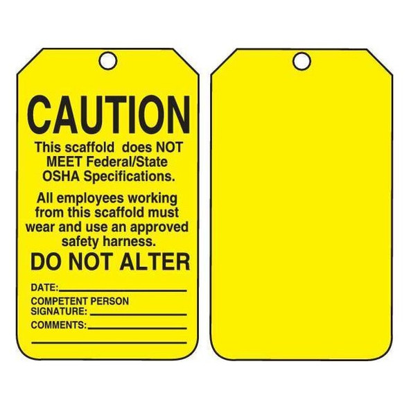 Tag, Scaffold, Cardstock, 5 3/4 in H x 3 1/4 in W, Rectangle, 25 PK