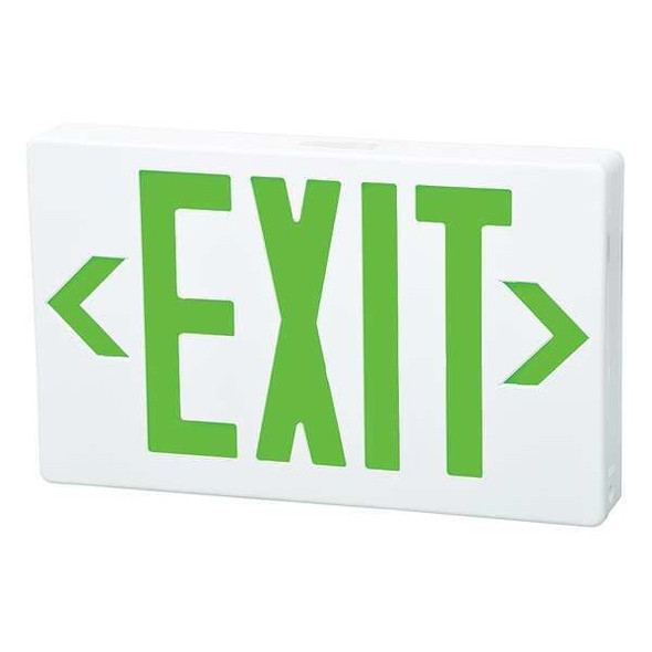Exit Sign, White, 1 or 2 Face(s), LED, Universal Mount, Nickel Cadmium