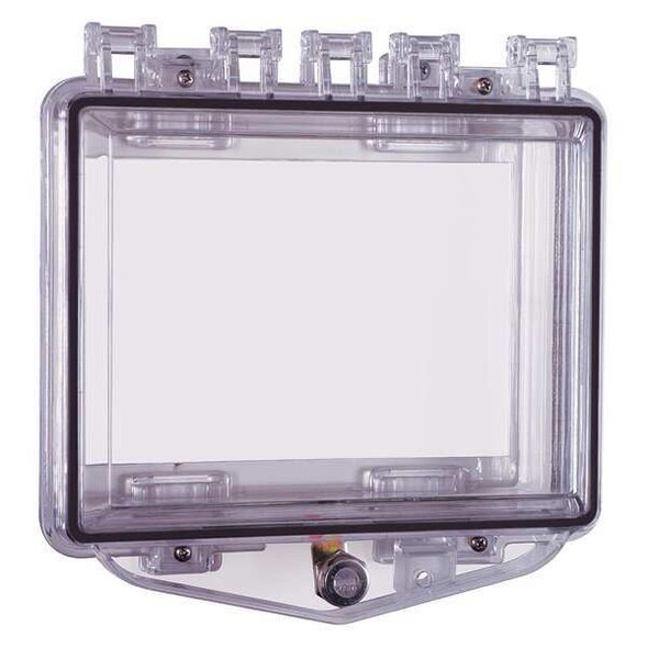 Enclosure, Polycarbonate, Flush Mount, 10 in W x 3 1/2 in H x 10 in D, Clear