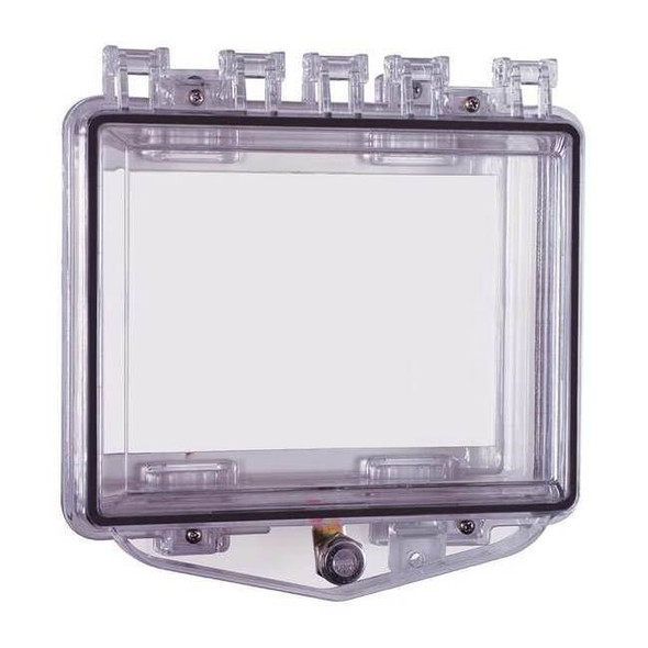 Enclosure, Polycarbonate, Flush Mount, 10 in W x 3 1/2 in H x 10 in D, Clear