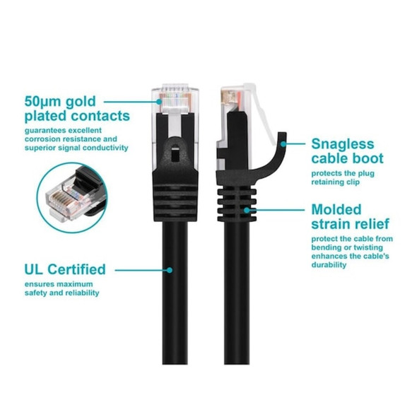Monoprice Patch Cord,Cat 6,Flexboot,Black,14 ft. 9823