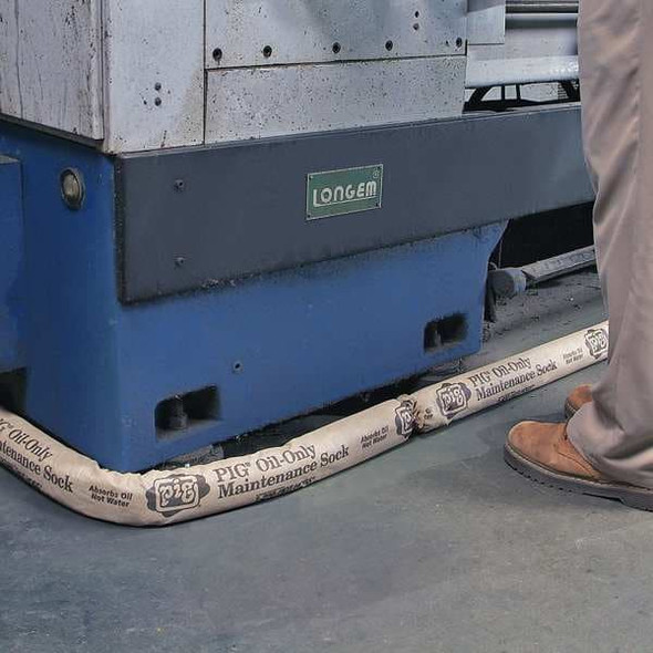 Pig Sorbent Sock, 30 gal, 3 in x 42 in, Oil, Brown, 30 PK SKM500