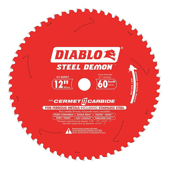 Diablo 12",60-Teeth Circular Saw Blade D1260CF