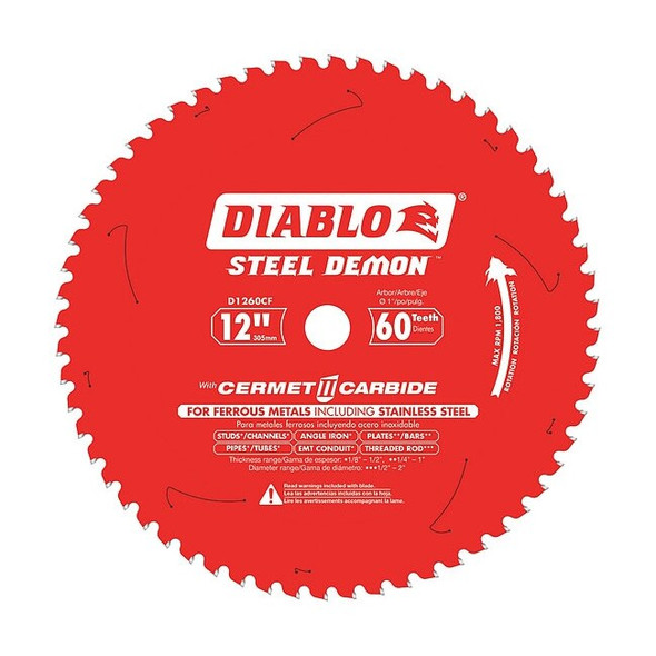 Diablo CircularSawBlade,Cermet,Dia:12" D1260CF