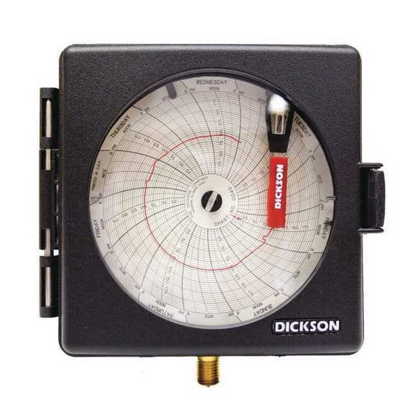 Dickson Circ Chart Recorder, 4in Dia, 24hr/7day PW479