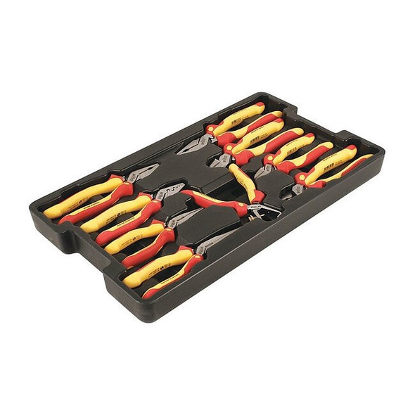 Wiha 9 Piece Bi-Material Grip Plier Set Insulated Handle 32999