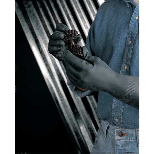 Mcr Safety 5435 Chemical Resistant Gloves, Neoprene, 12 in L, 30 mil, Black, XL, 12 PK 5435XL