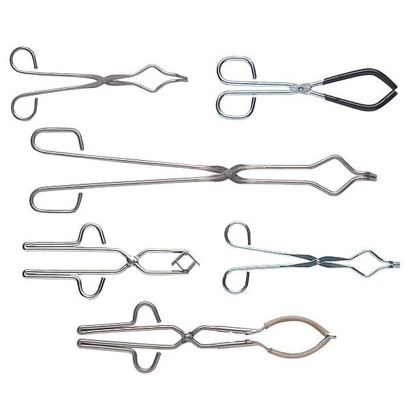 Manufacturer Varies Crucible Tongs,9 in  L,SS H-23360
