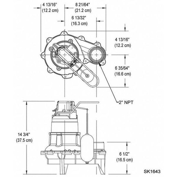 Zoeller Waste-Mate 4/10 HP 2" Manual Submersible Sewage Pump 115V 264-0002