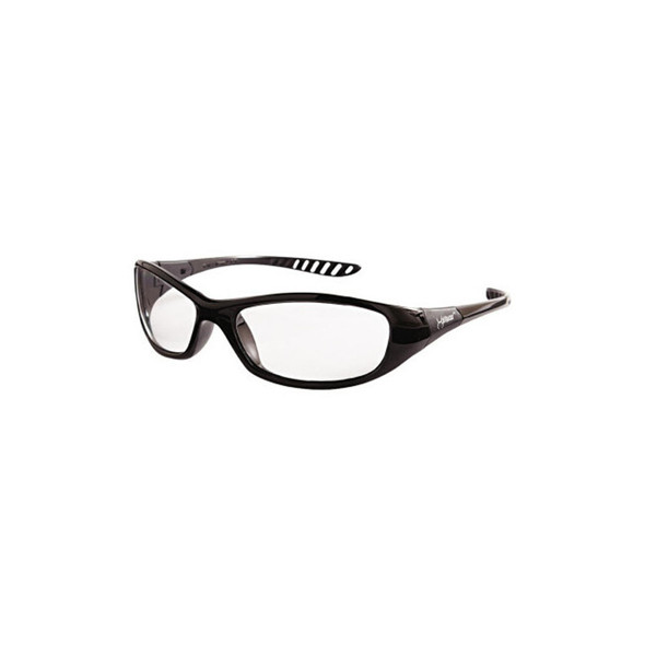 V40 Hellraiser™ Safety Glasses, Clear Polycarbonate Lens, Uncoated, Black, Nylon