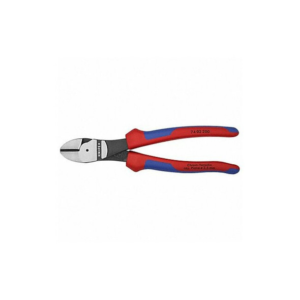 8 in 74 High Leverage Diagonal Cutting Plier Standard Cut Oval Nose Uninsulated