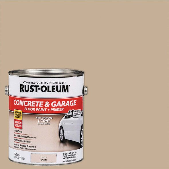 Rust-Oleum Concrete & Garage Floor Paint & Primer, 1 Gal., Sand 347121
