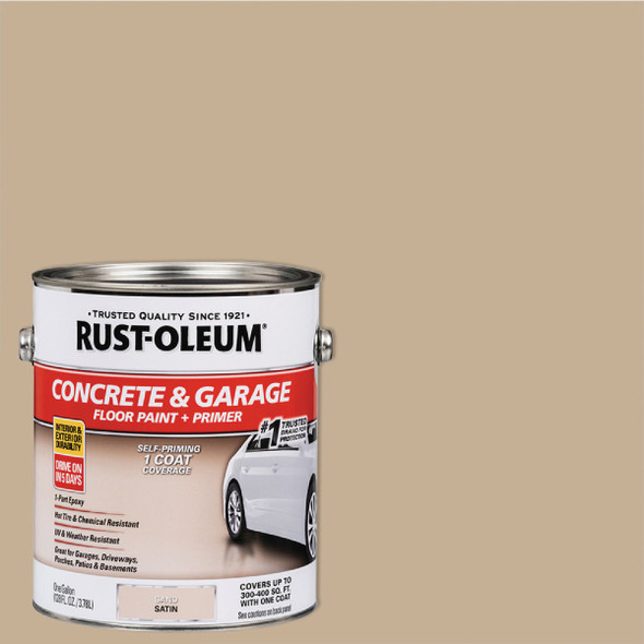 Rust-Oleum Concrete & Garage Floor Paint & Primer, 1 Gal., Sand 347121