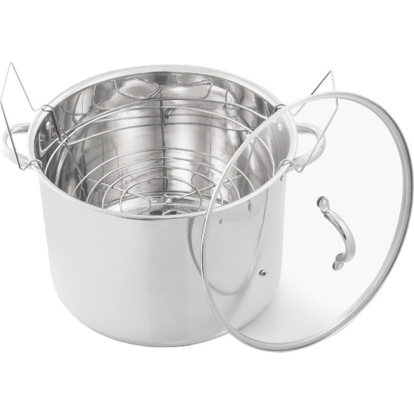McSunley 21.5 Qt. Prep-n-Cook Stainless Steel Canner with Jar Rack 620