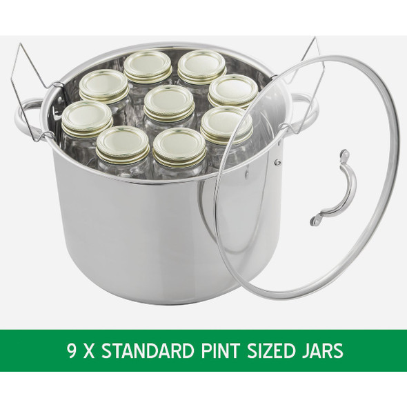 McSunley 21.5 Qt. Prep-n-Cook Stainless Steel Canner with Jar Rack McSunley 21.5 Qt. Prep-n-Cook Stainless Steel Canner with Jar Rack