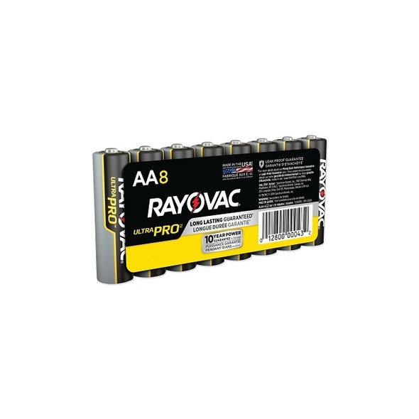 Ultra Pro™ Alkaline Battery, 1.5V, AA, Shrink Pack, 8/PK