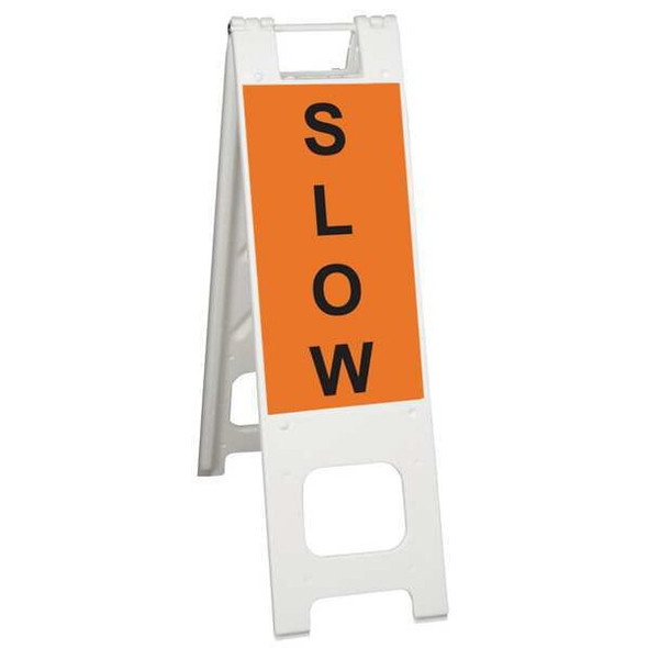 Barricade Sign, Plastic, Engineer, 45 in Height, 3 in Length, 11 lb, White
