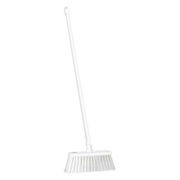 Remco 12 in Sweep Face Push Broom, Stiff, Synthetic, White 29155/6053