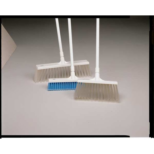 Remco 12 in Sweep Face Push Broom, Stiff, Synthetic, White 29155/6053