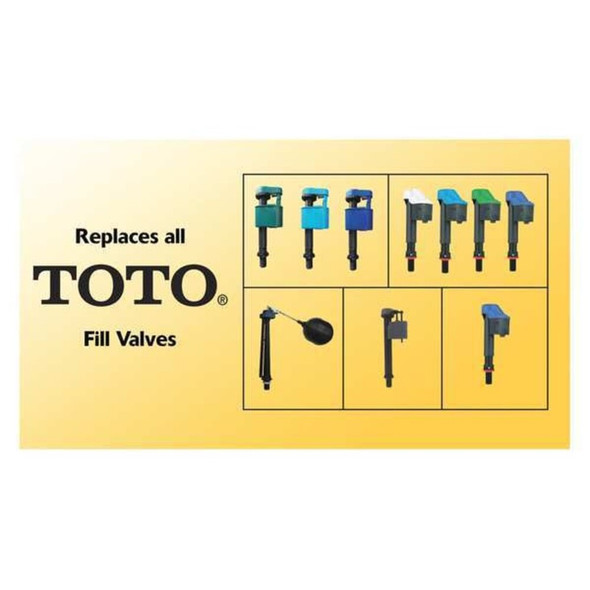 Korky Fill Valve, For Use with Toto, Plastic, Blk 528GT