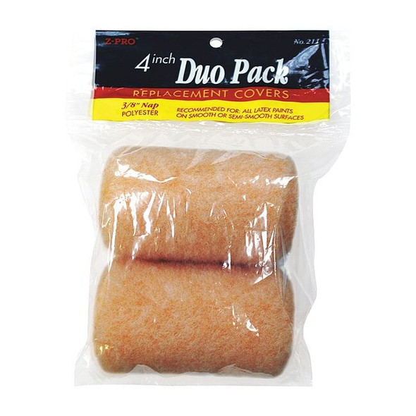 Premier 4" Mini Paint Roller Cover, 3/8" Nap, Polyester, 2 PK 211