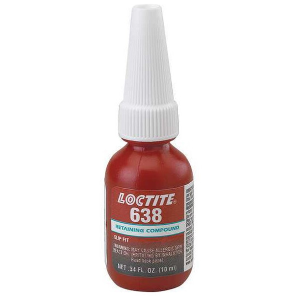 Retaining Compound, 638 Series, Green, Liquid, High Strength, 10 mL Bottle