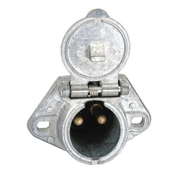 Velvac Dual Pole Receptacle,Two Pole,Brass 593121