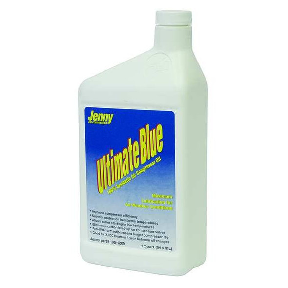 Jenny Compressor Oil,1 qt, Bottle,30 SAE Grade 105-1209