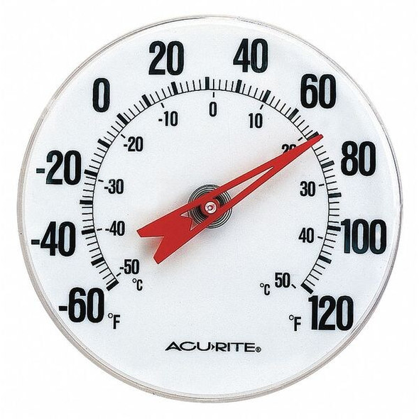 Acurite Analog Thermometer,5" Dial Size 00346A3