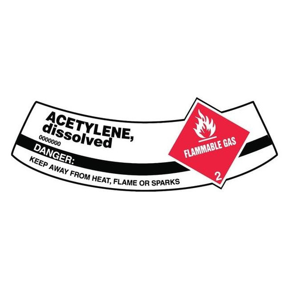 Cylinder Label, 2 in H, 5 1/4 in W, Vinyl, Arch, English, MCSLACR
