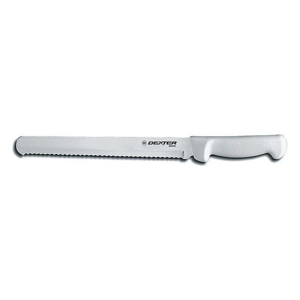 Dexter Russell Scalloped Slicer,10" Blade,White Handle 31604