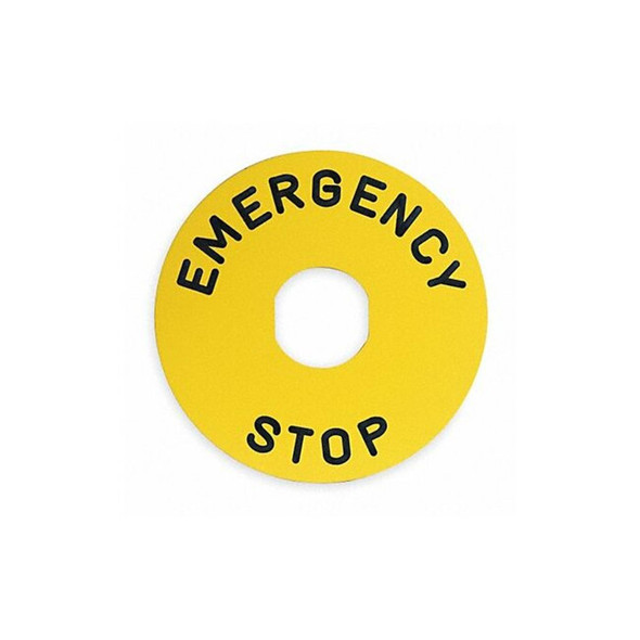 Schneider Electric Legend Plate,Emergency Stop,Black/Yellow ZBY8330